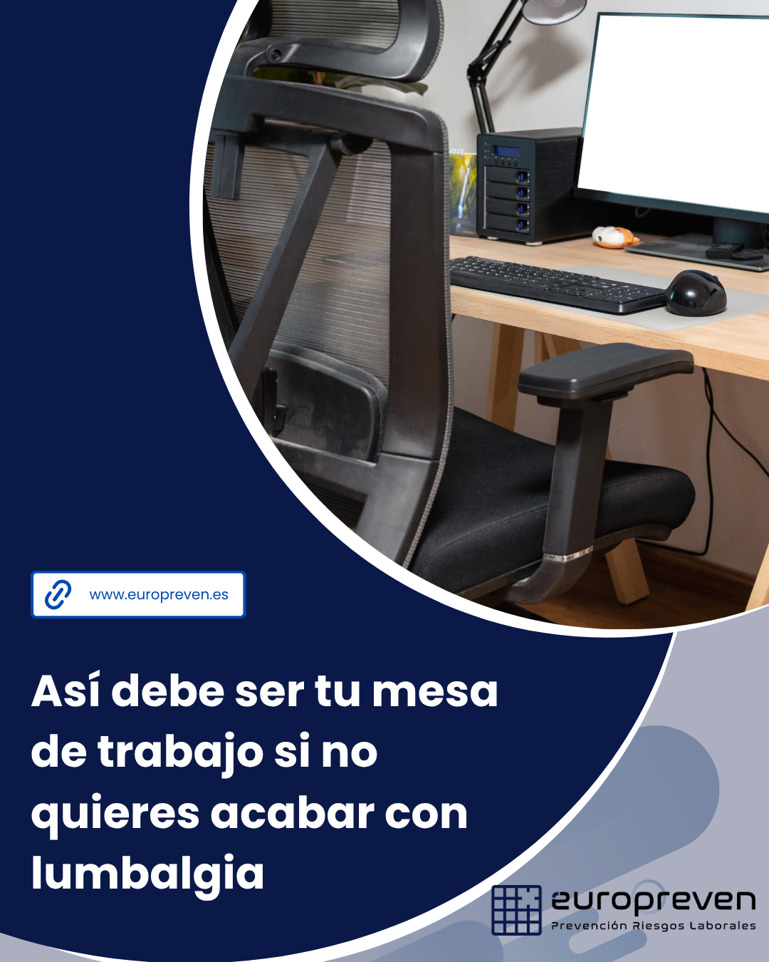 Así debe ser tu mesa de trabajo si no quieres acabar con lumbalgia